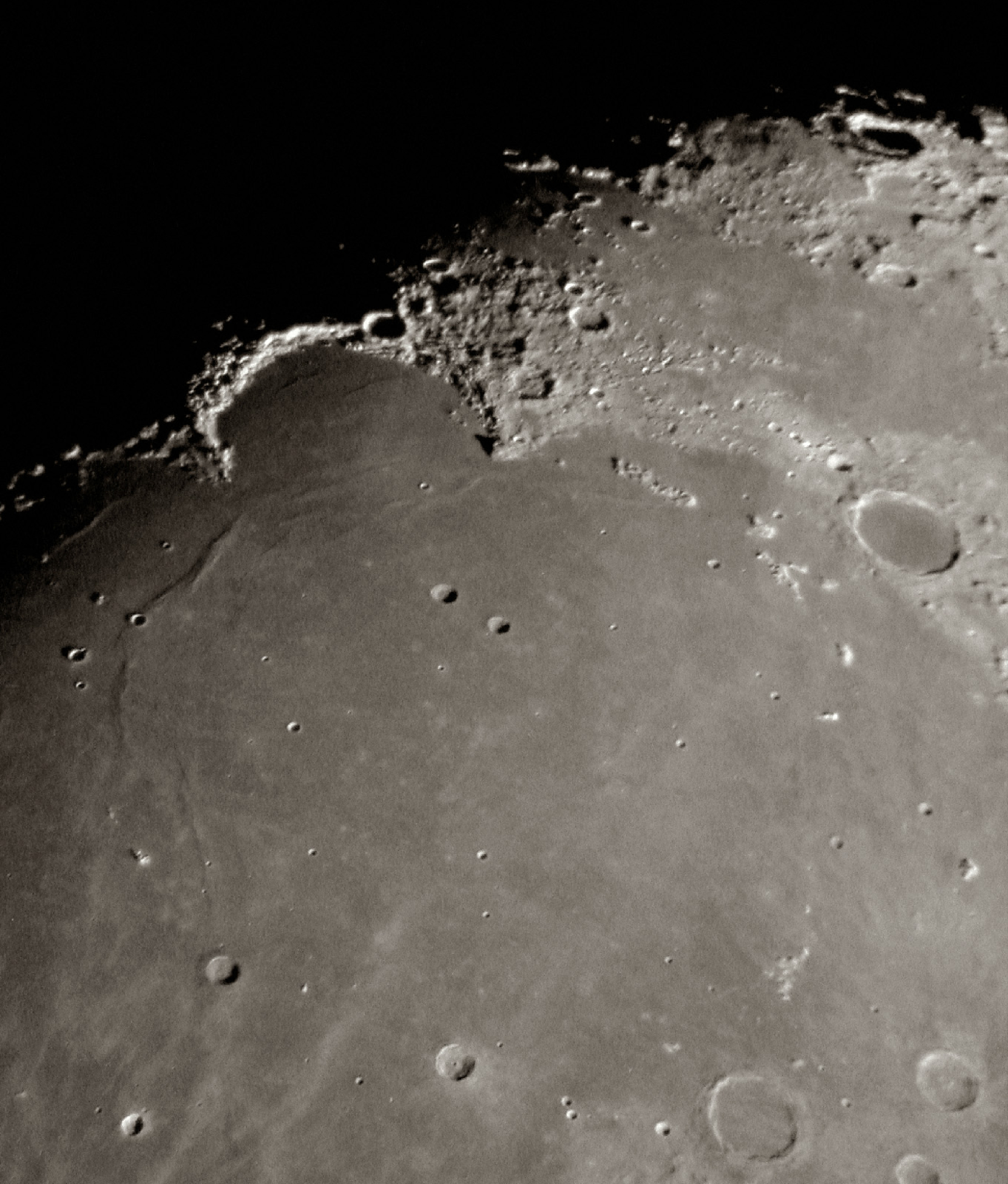 Sinus Iridium region, Moon