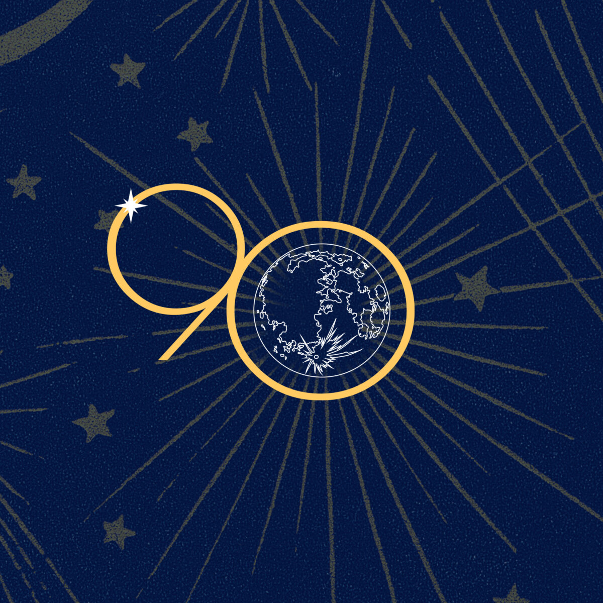 Griffith Observatory's 90th logo.