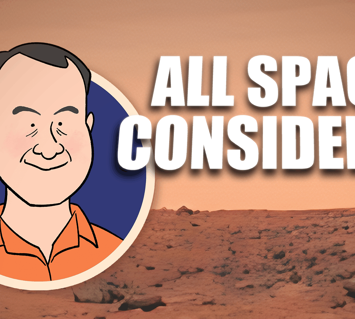 Caricature of Dr. Jim Bell with text: All Space Considered